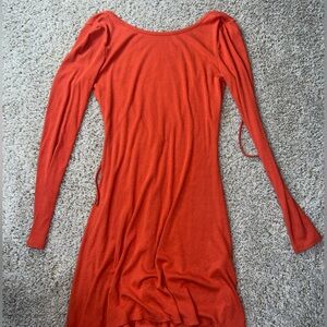 Forever 21 Red Bodycon Dress with Bishop Sleeves